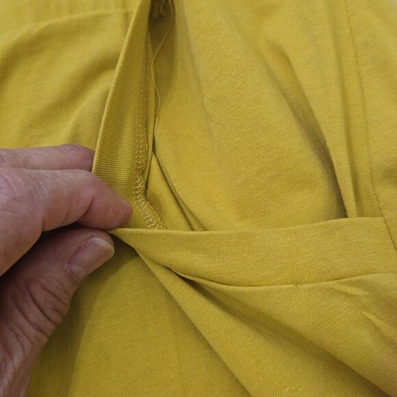 Miu Miu Yellow Button Down Shirt with 3/4 Sleeve and Mandarin Collar L - Picture 6 of 9